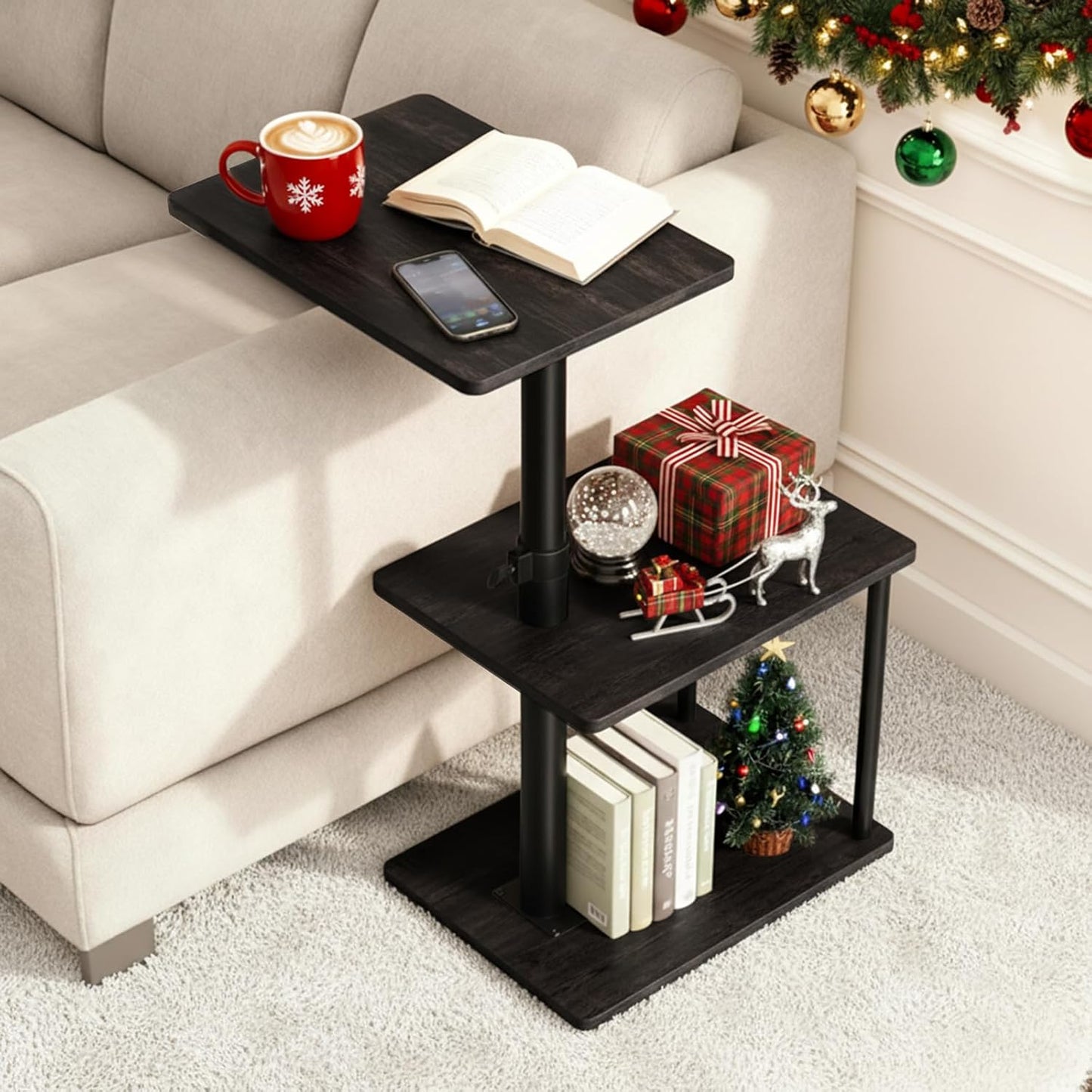Swivel Side Table for Couch Arm - Adjustable C End Table