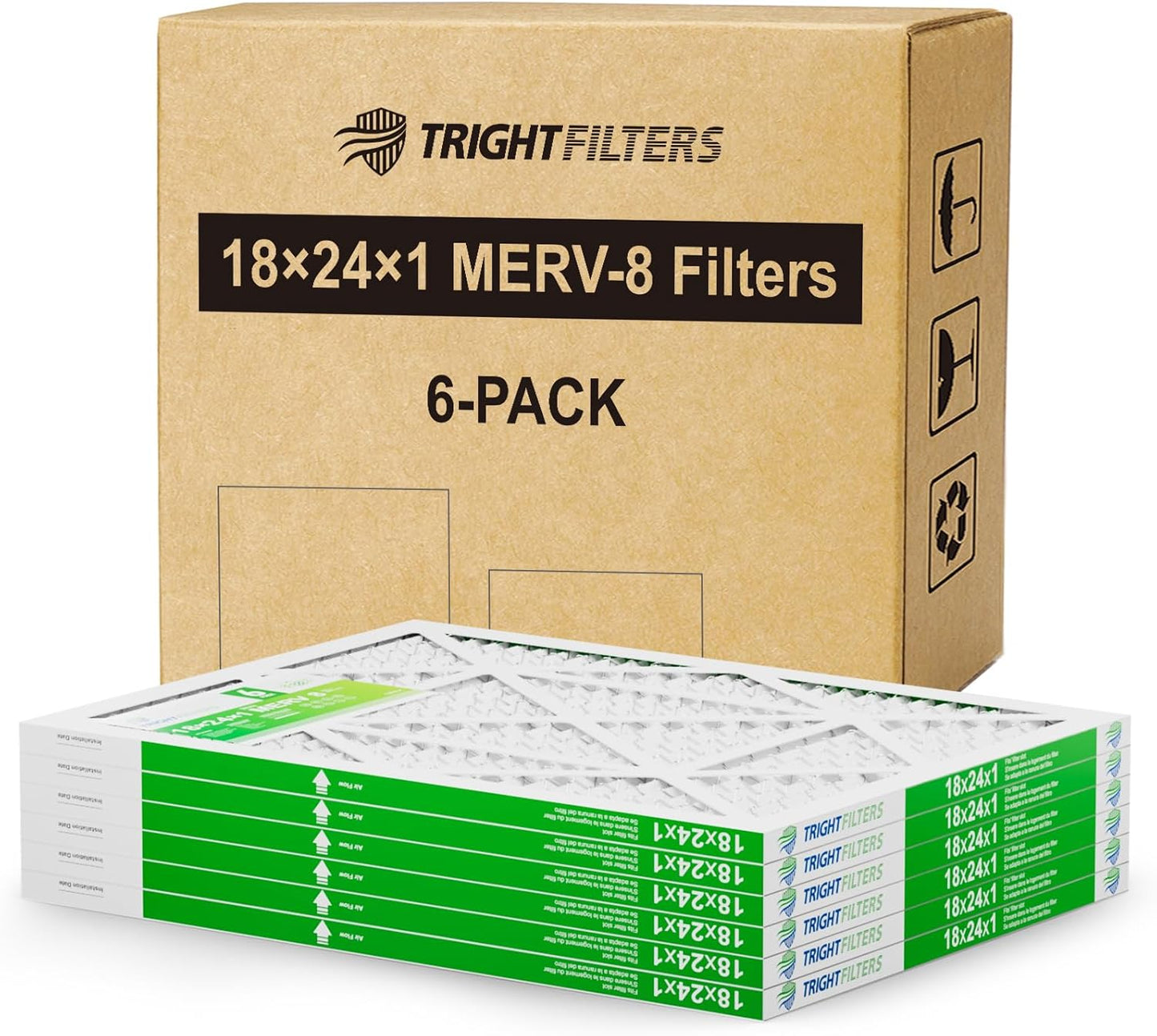 TRIGHTFILTERS MERV 8 HVAC Replacement Filter 6 Pack