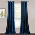 StangH Velvet Blackout Curtains Navy - Luxury Blue Drapes 52x96