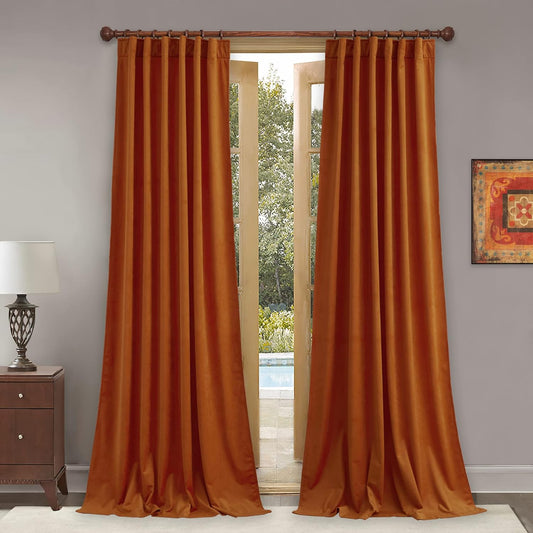 StangH Velvet Curtains 120 inches for High Ceiling Windows