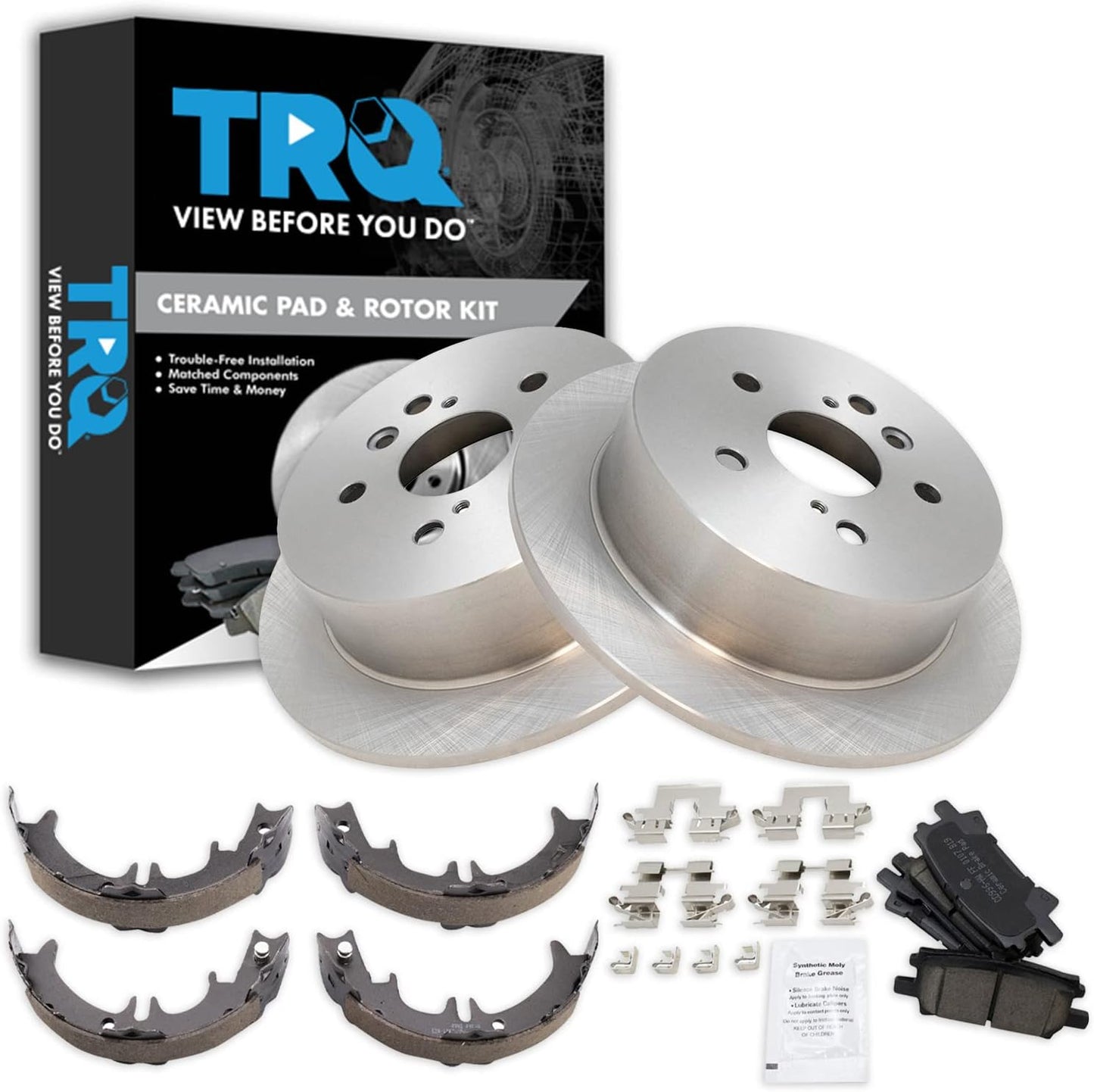 TRQ Rear Brake Pad & Rotor Kit for Lexus RX and Toyota Highlander