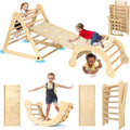 Large Pikler Triangle Set for Toddlers - Adjustable 7-in-1 Climber