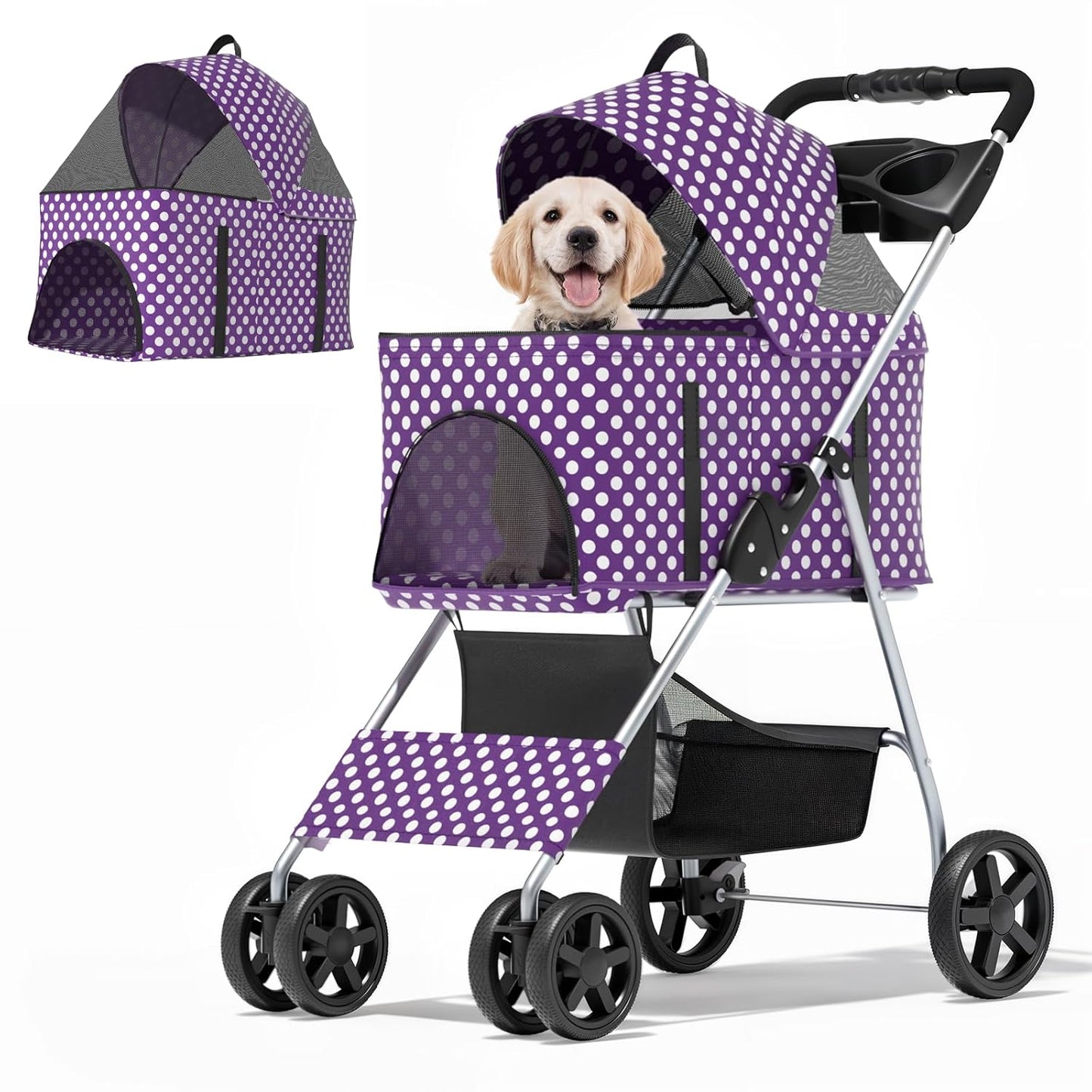 MoNiBloom 3 in 1 Foldable Pet Stroller for Dogs & Cats
