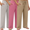 Neer 3 Pack Women's Plus Size Lounge Pants - Soft Wide Leg Comfort