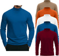 Casual and Business Mock Turtleneck Shirts for Men - 5 Pack