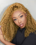 4C Edges HD Lace Front Wig Honey Blonde Kinky Curly - 16in