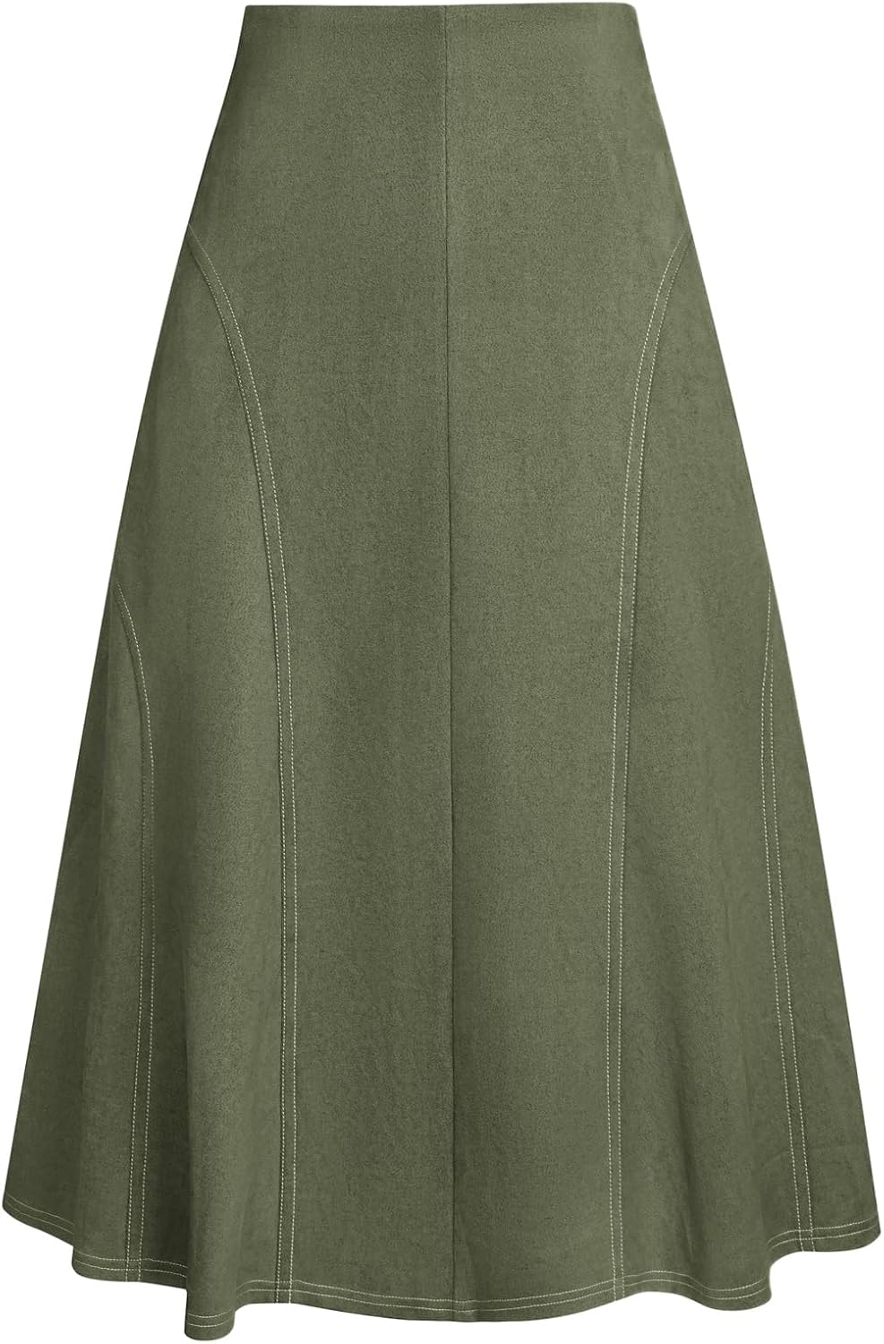 Kate Kasin Women's Suede Midi Skirt for Fall and Winter Style