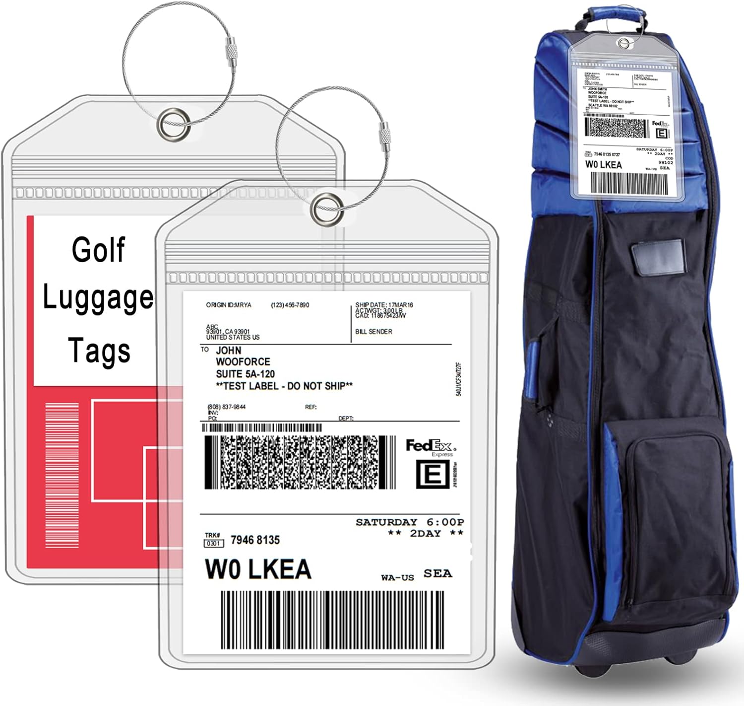 Waterproof Golf Bag Tag Set - Keep Your Gear Safe on the Course!