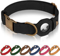 AirTag Dog Collar Genuine Leather with Metal Buckle - XL Fit