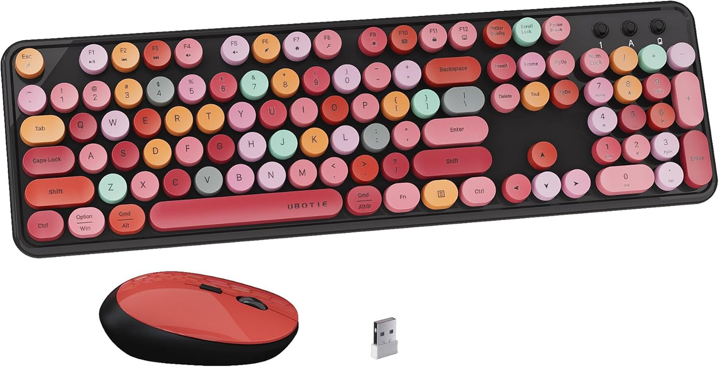 Colorful Wireless Keyboard and Mouse Combo for Vibrant Workspaces