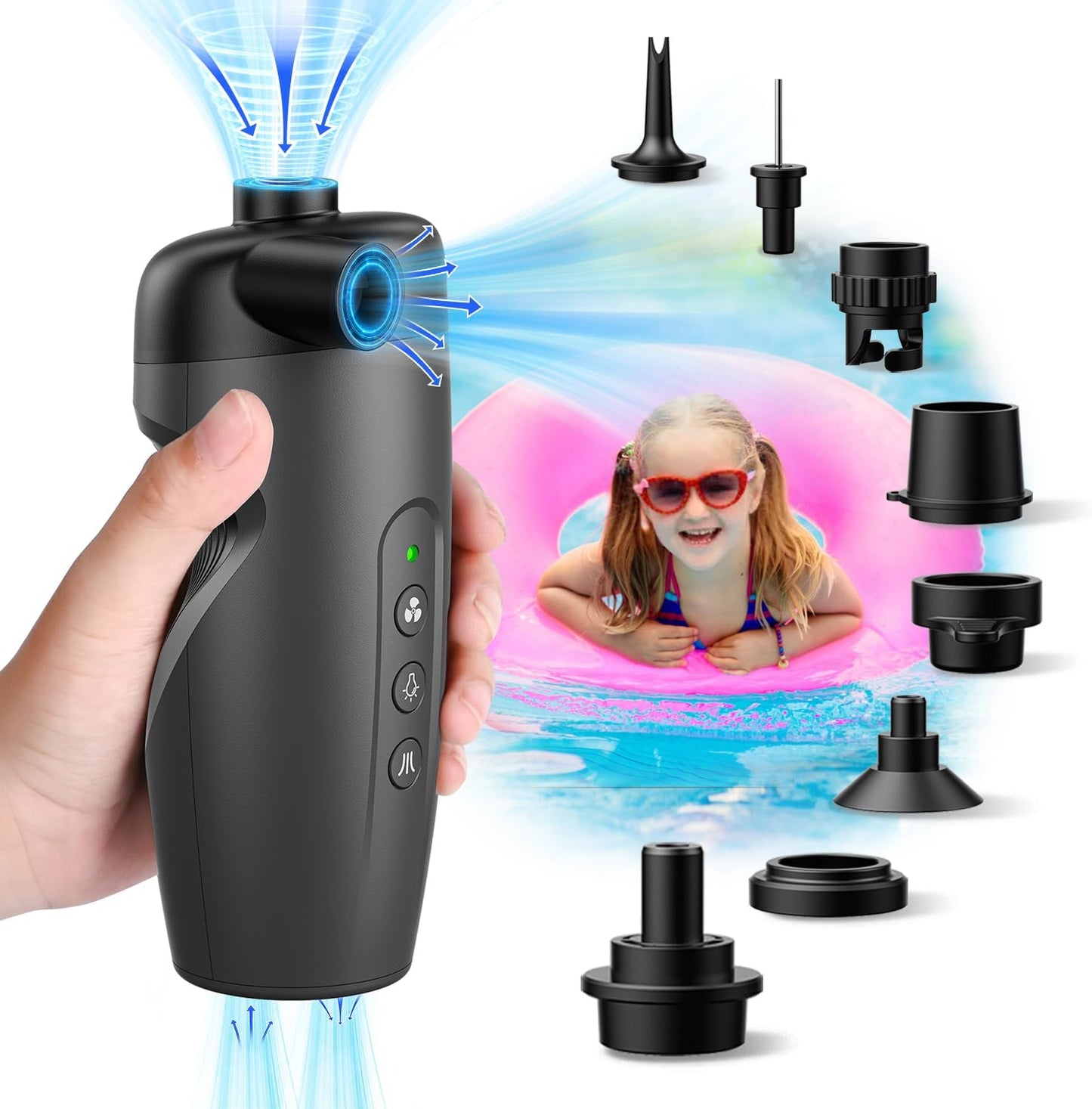 Portable Electric Air Pump for Inflatables - 20PSI Rechargeable