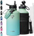 Insulated Water Bottle 64oz Half Gallon - Cold 48H, Leakproof