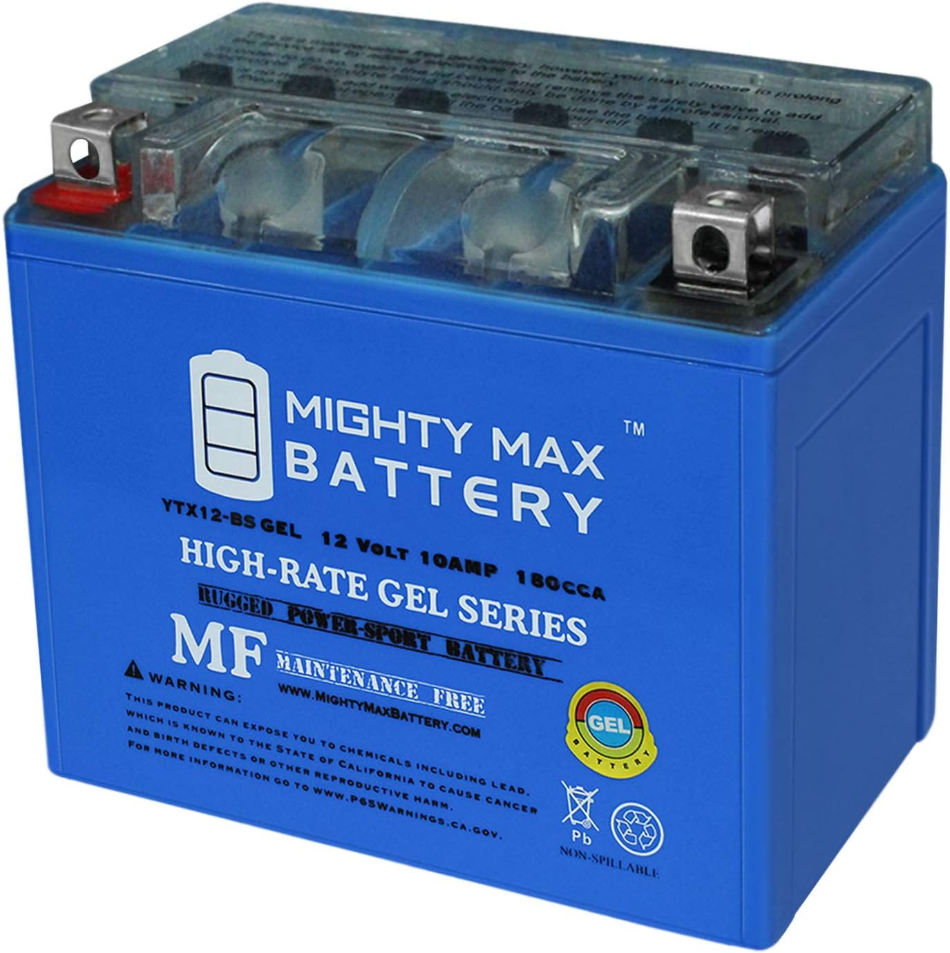 Mighty Max Battery YTX12-BS GEL - Reliable Motorcycle Power