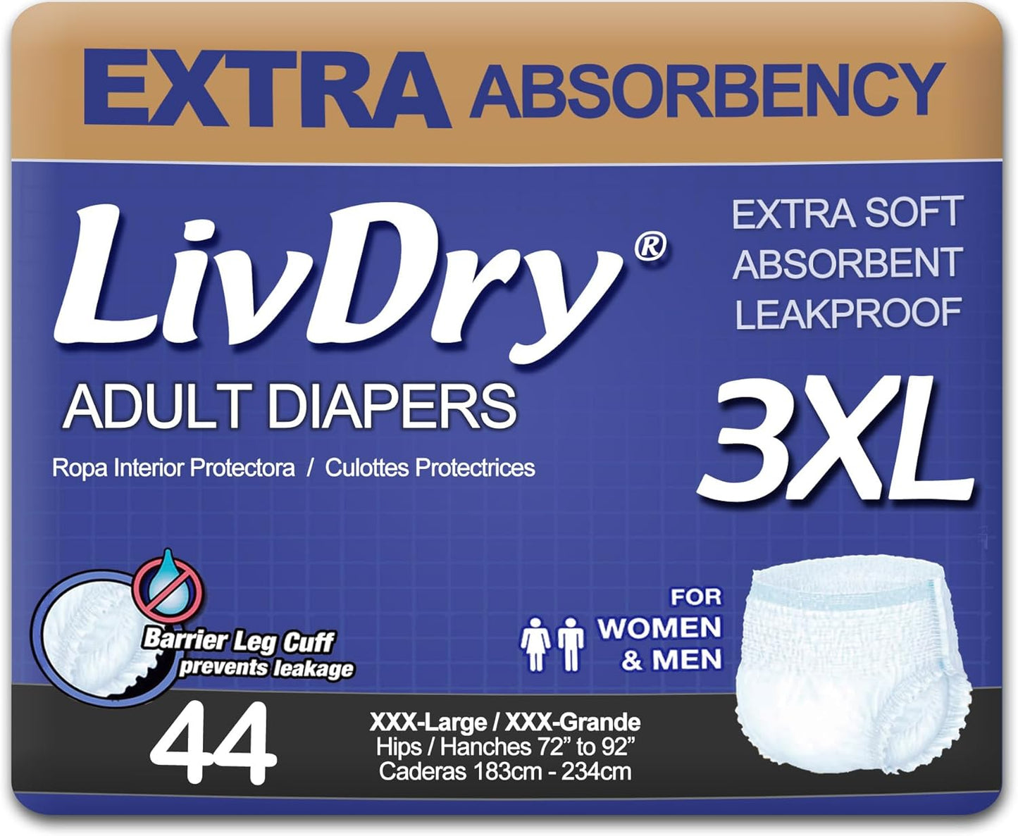 Ultimate Leak Protection: LivDry XXXL Diapers