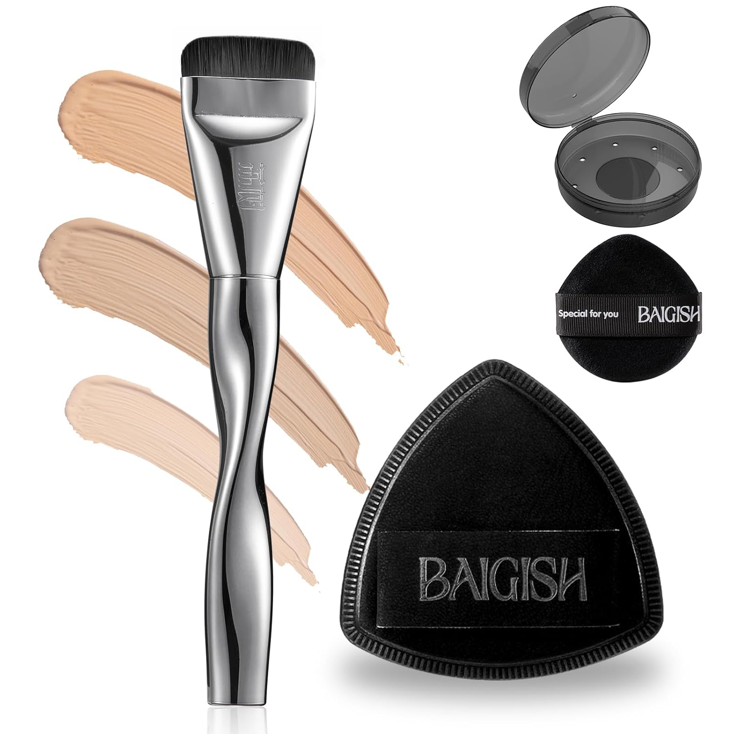 Flawless Makeup Duo: Sponge & Brush Set by BAIGISH
