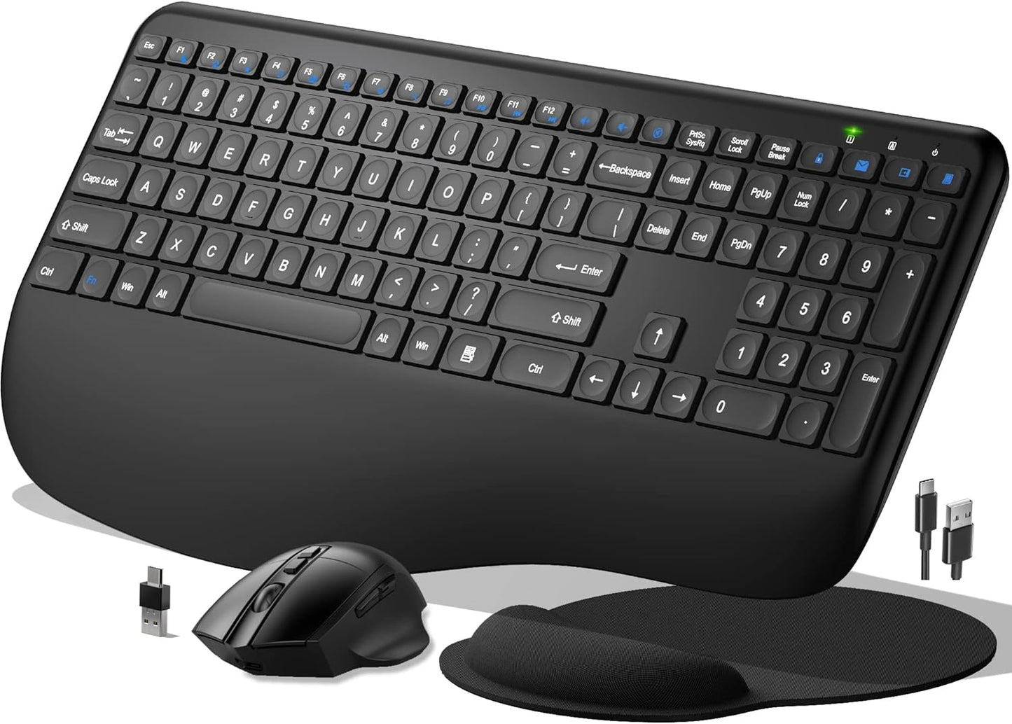 Ultimate Comfort: Ergonomic Wireless Keyboard & Mouse Set