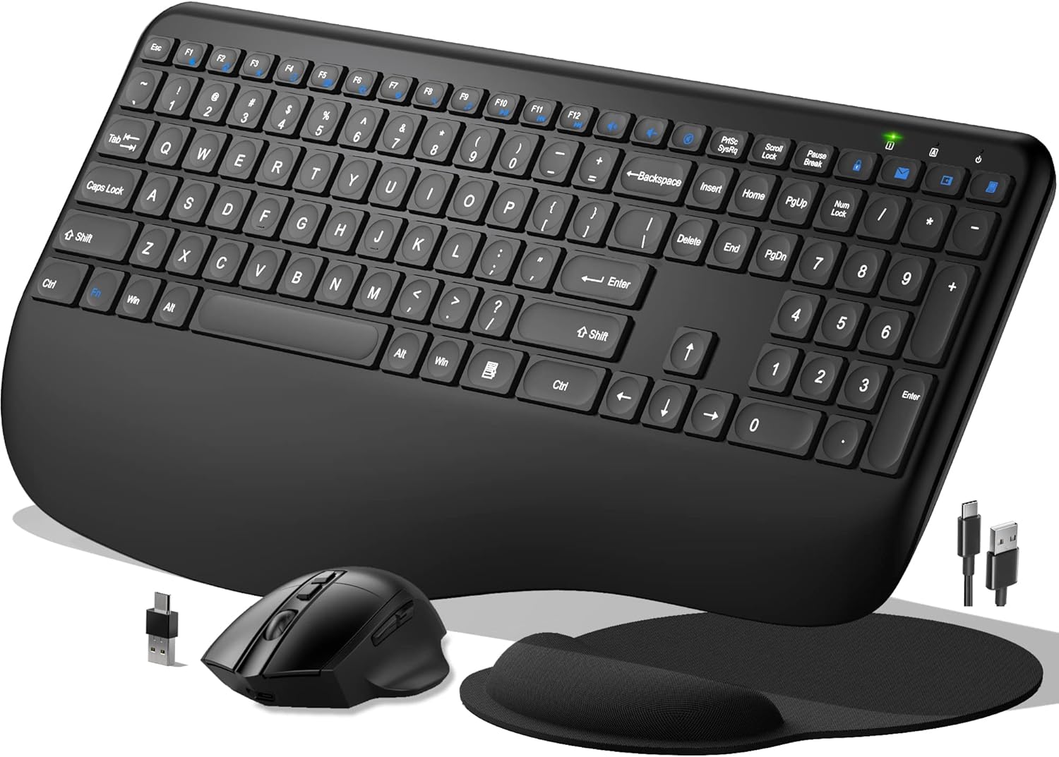 Ultimate Comfort: Ergonomic Wireless Keyboard & Mouse Set