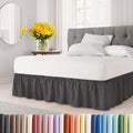 Wrap Around Dust Ruffle Bed Skirt - Dark Grey King Size - Easy Fit