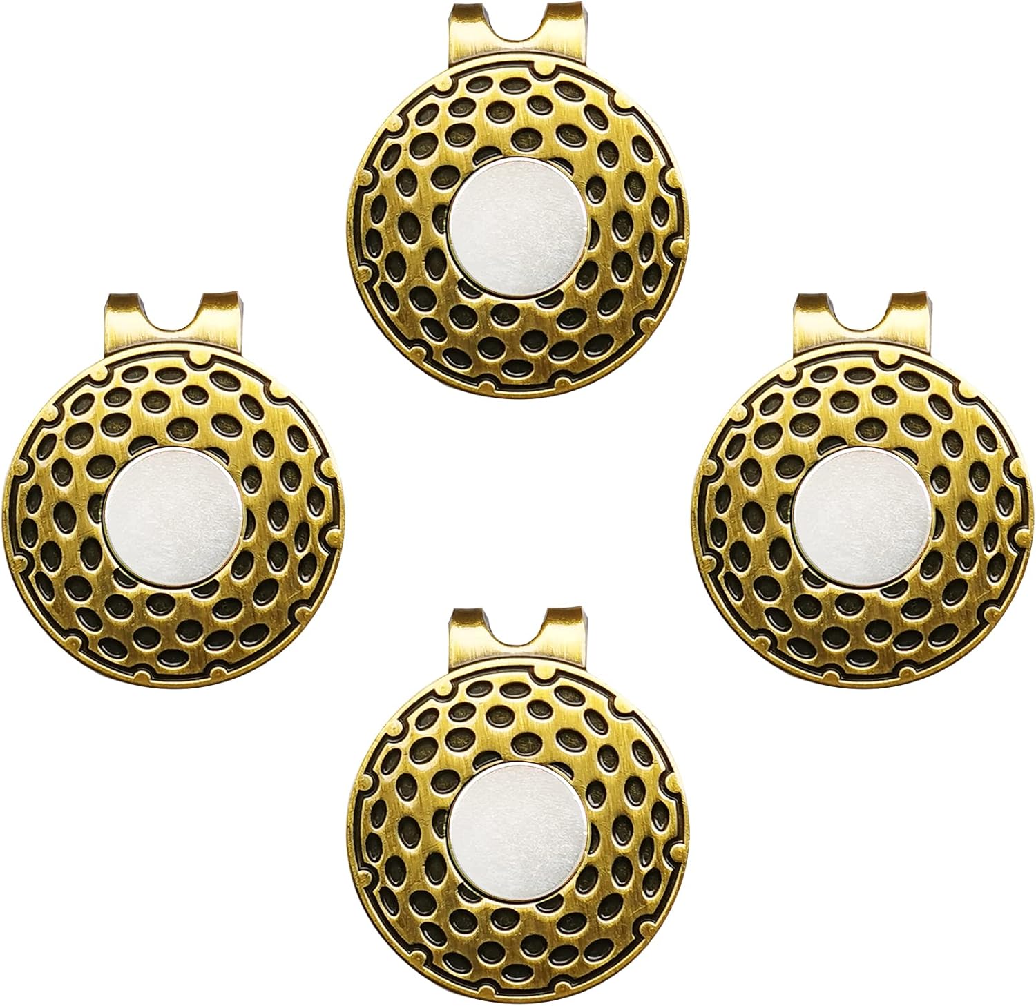 Magnetic Golf Hat Clips - Keep Your Ball Markers Handy! (Black/Bronze)