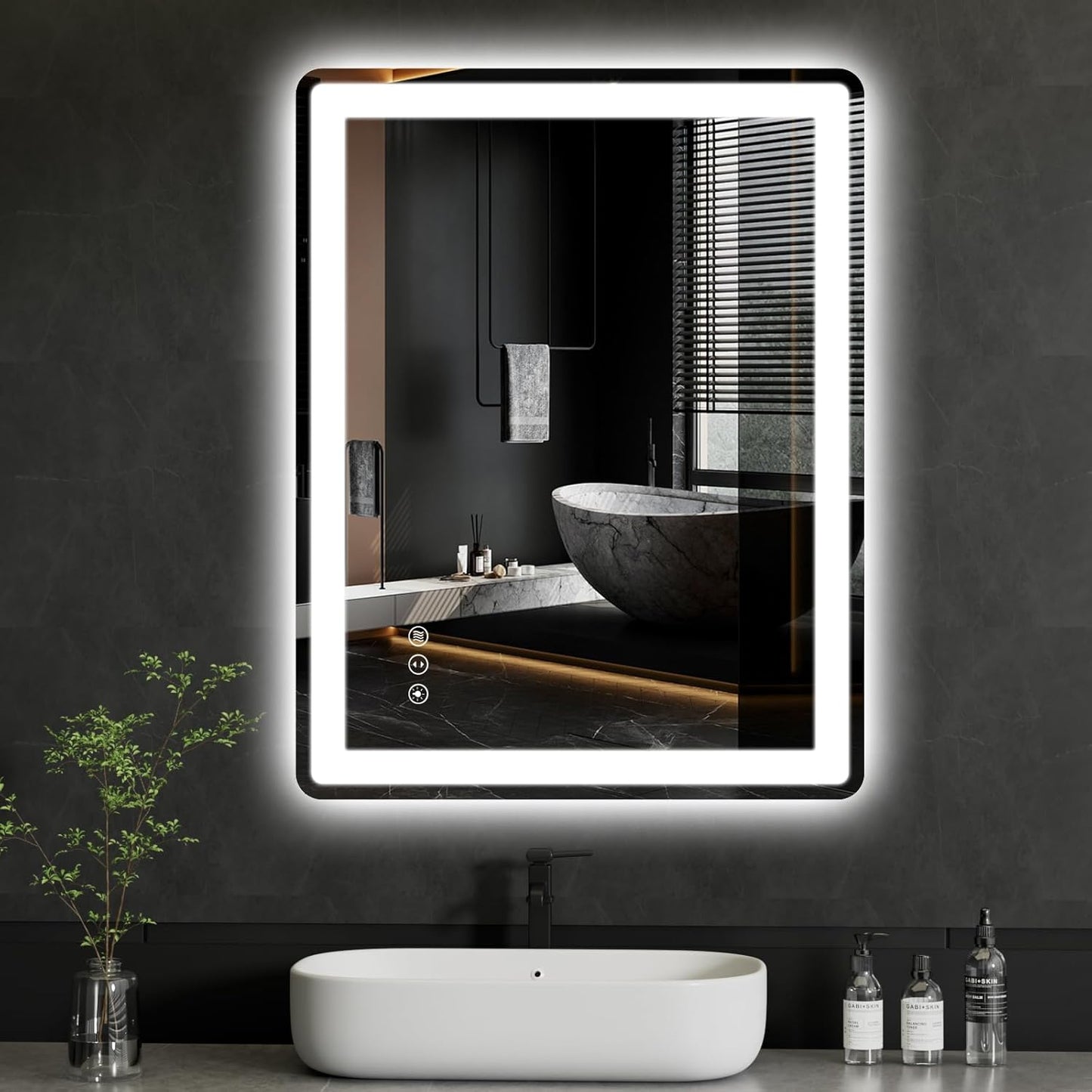 24x32 LED Mirror for Bathroom with Backlit and Anti-Fog Features