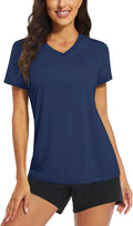 Workout Tops for Women UPF 50+ V-Neck Short Sleeve - Quick Dry