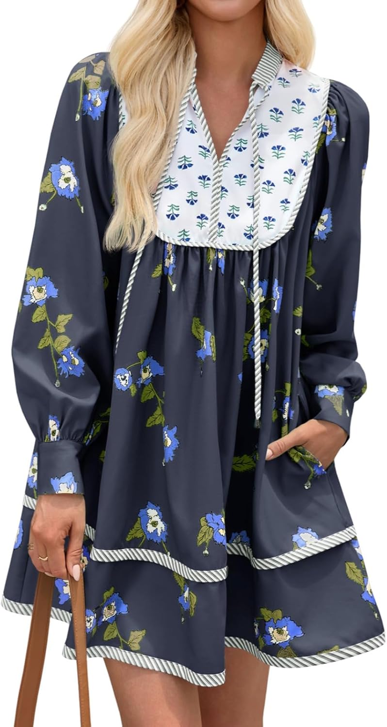 Womens Casual Floral Mini Dress for Boho Style Lovers