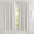 100% Blackout Linen Curtains with Thermal White Liner - Ivory set of 2