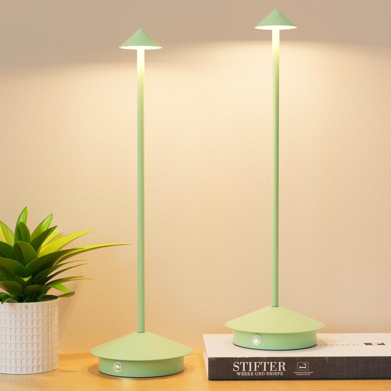 Rechargeable LED Table Lamp with Stepless Dimming and Memory