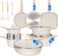 Romswi 23pcs Pots and Pans Set Non Stick - Complete White Cookware