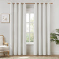 100% Ivory Cream Linen Blackout Curtains 52 x 84 in - Sleep & Energy