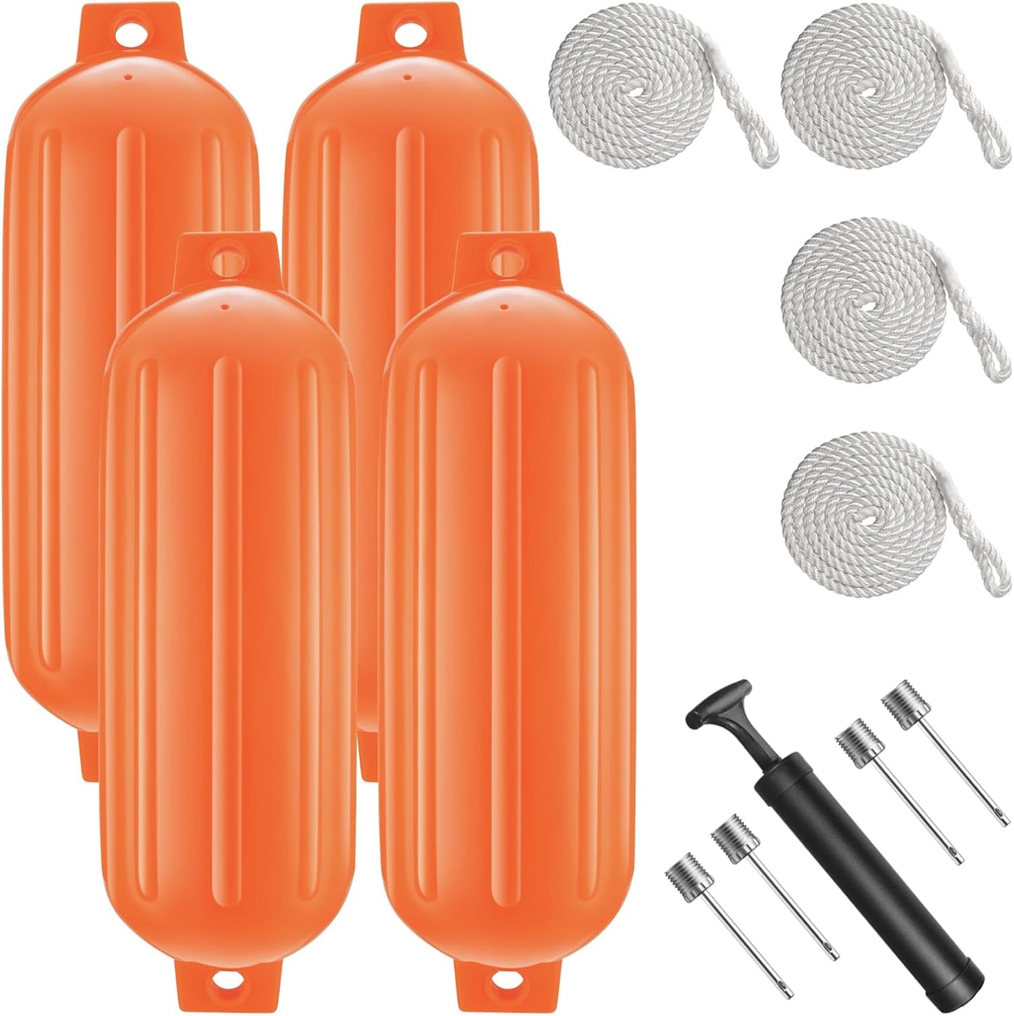8.5 x 27 Inches Twin Eyes Ribbed Boat Fenders for Protection