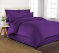 King Bamboo Duvet Cover Set, 3-Piece King Purple - Cooling Organic