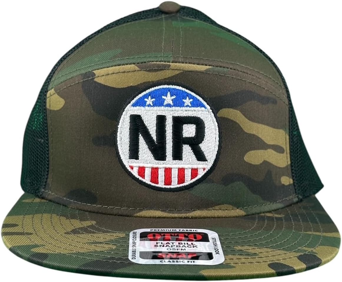 Camo/Black Otto 7 Panel Hat for Unisex Chic