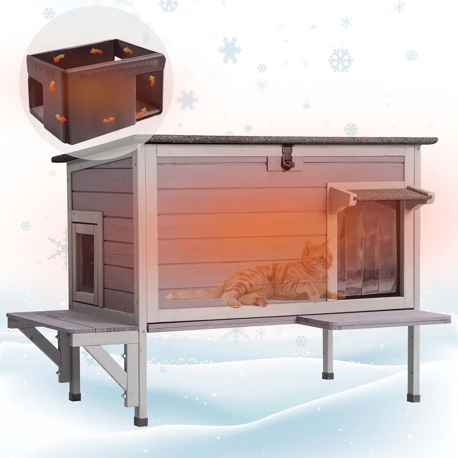GUTINNEEN Outdoor Cat House Insulated for Winter Weather