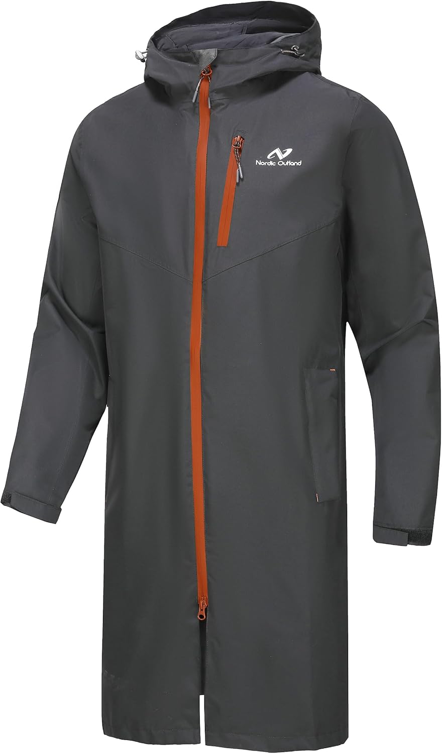 Waterproof Breathable Long Rain Jacket for Men - Windbreaker