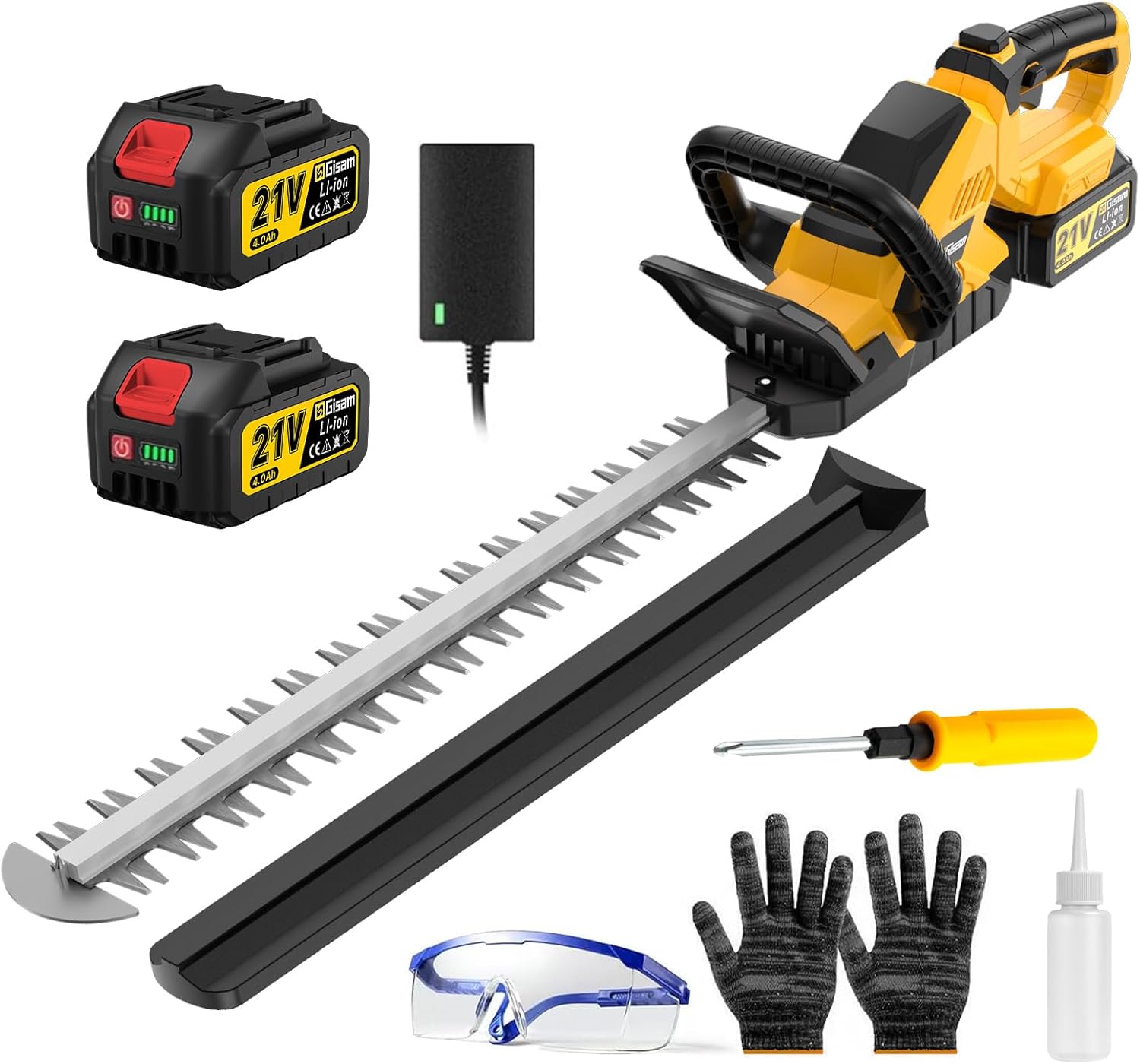 22ft' Cordless Hedge Trimmer with 4000mAh Batteries for Easy Use
