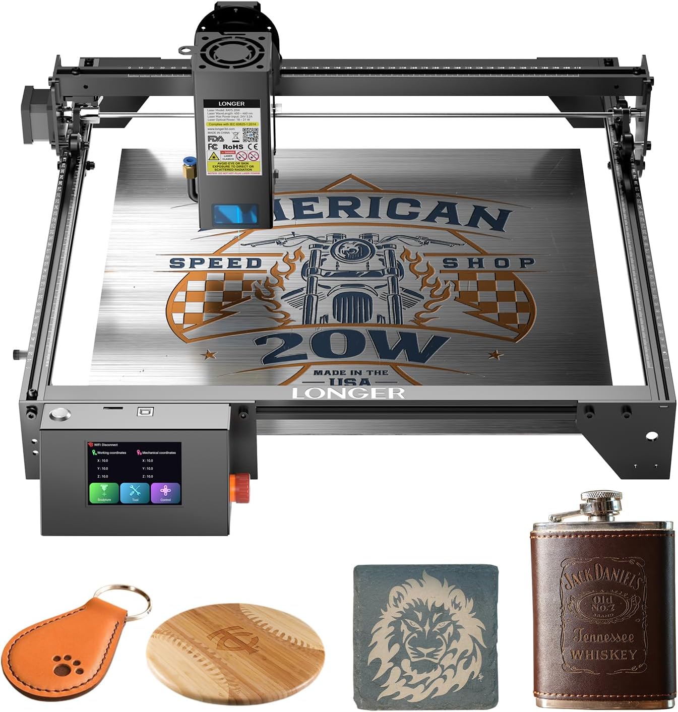 Longer RAY5 Laser Engraver with 20W Power and Touch Screen