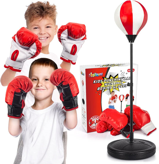 Height-Adjustable Kids Punching Bag Set