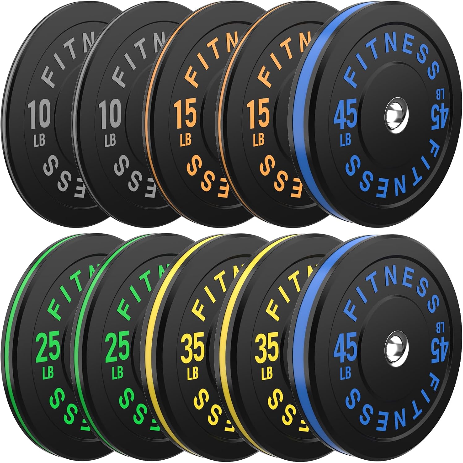 2 Inch Bumper Plates Set for Home Gym, Strength Training & More