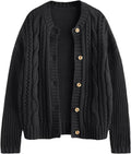 LILLUSORY Women's Cable Knit Cardigan Sweater - Cozy Fall Staple