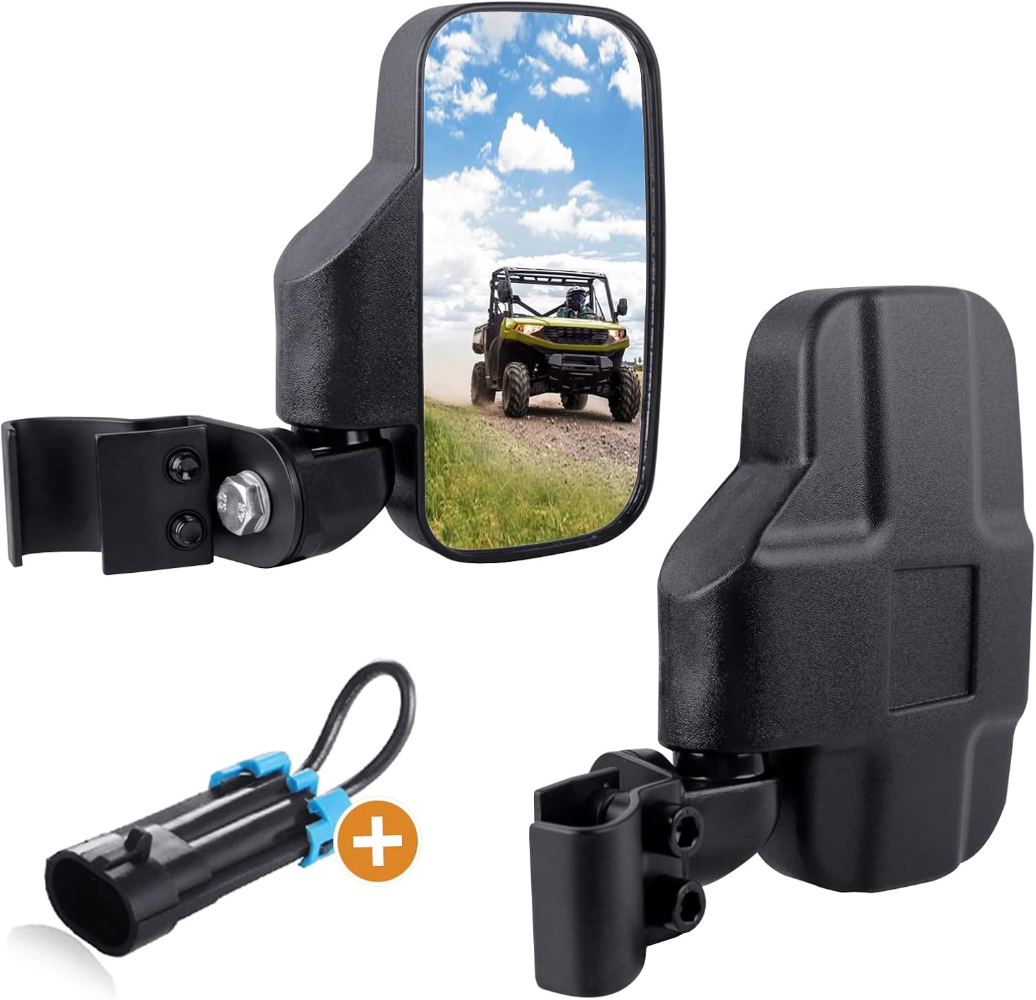 UTV Rear Side View Mirrors for Polaris Ranger and Can-Am Defender