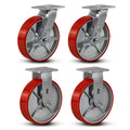 8in x 2in Industrial Casters Heavy Duty Set - 6000 lb Capacity