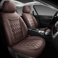 Car Seat Covers Full Set Brown Leather-Look Seat Protectors - 2Seaters