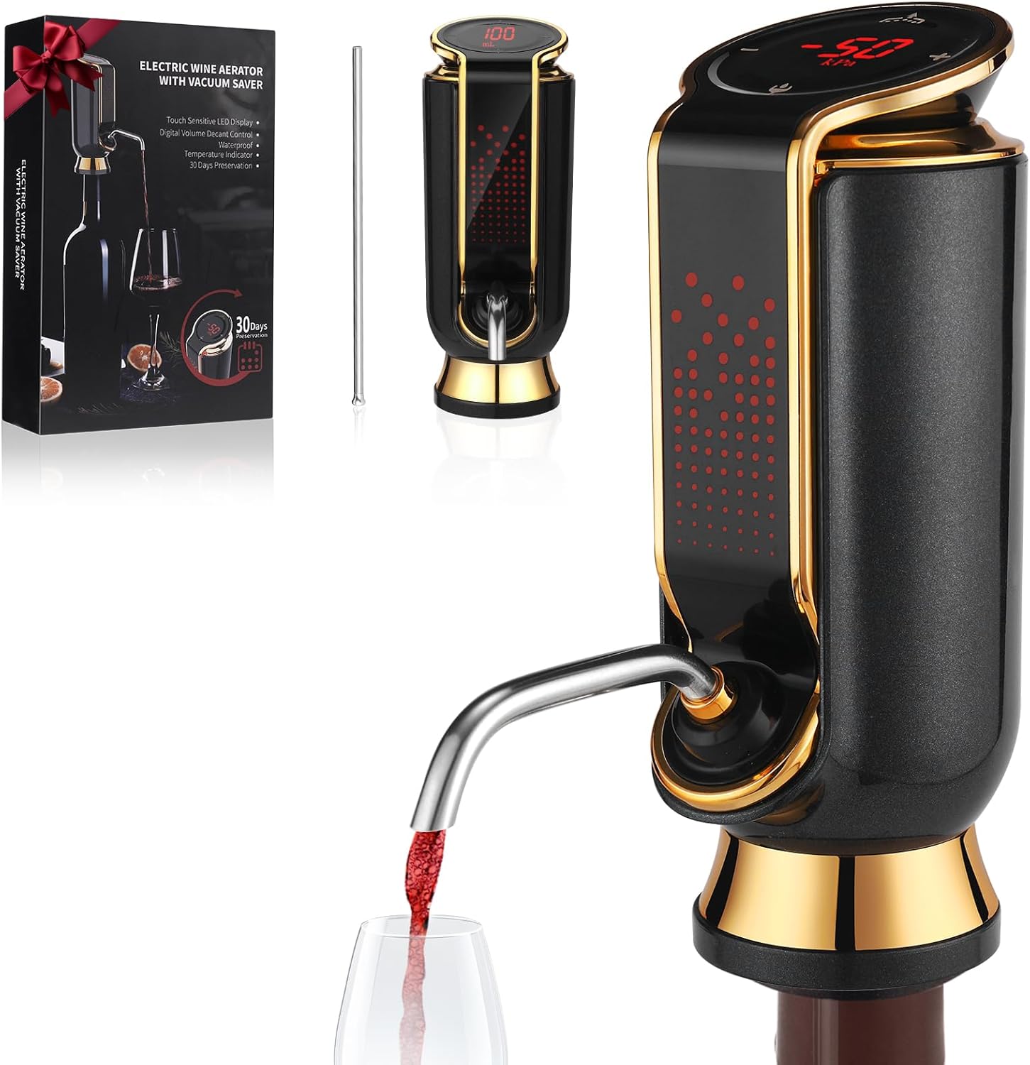 Luxurious 4-in-1 Electric Wine Aerator and Dispenser Gift