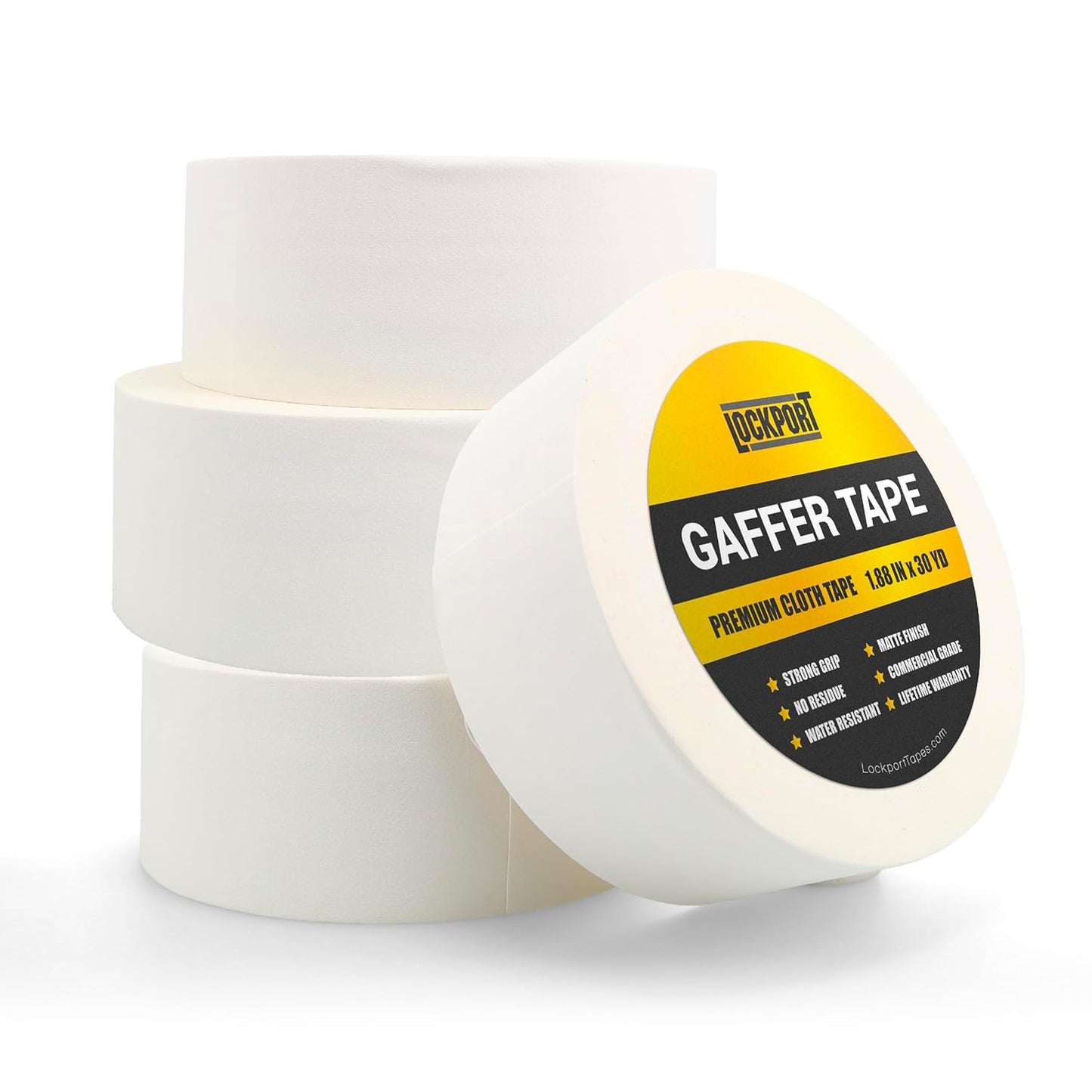 Lockport Gaffers Tape 2 inch x 30 Yards - No Residue, Easy Tear