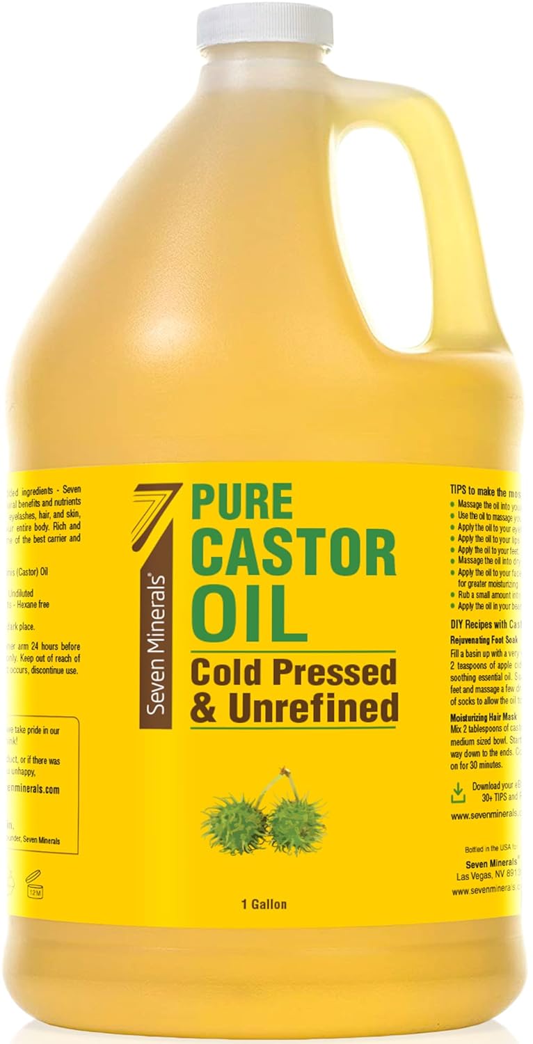 Unrefined Hexane-Free Castor Oil for Hair Growth and Skin Care
