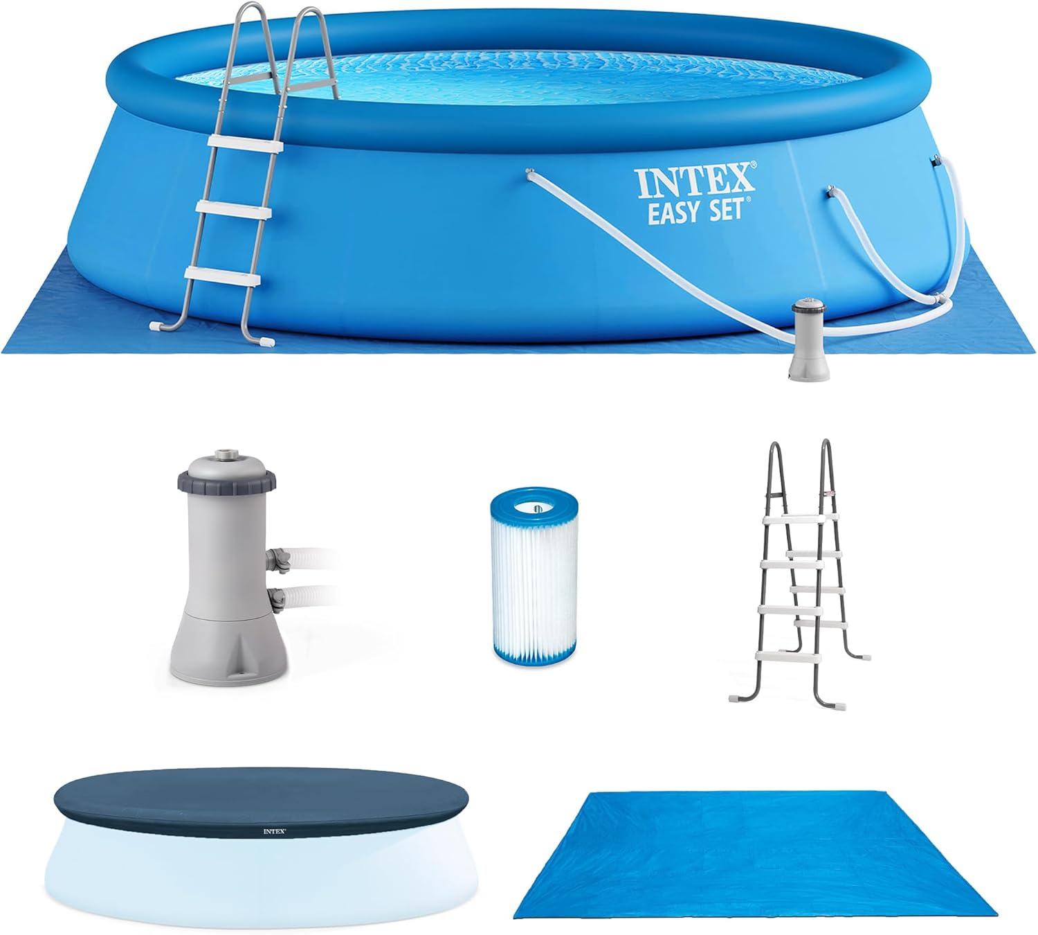 INTEX Easy Set Inflatable Swimming Pool 15ft x 42in for Summer Fun