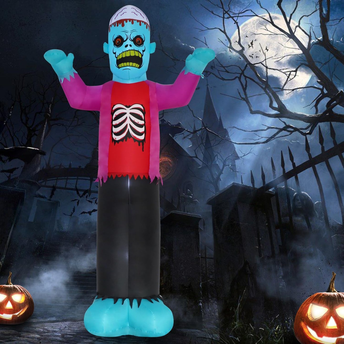 12ft Blue Zombie Halloween Inflatable Decoration for Spooky Fun