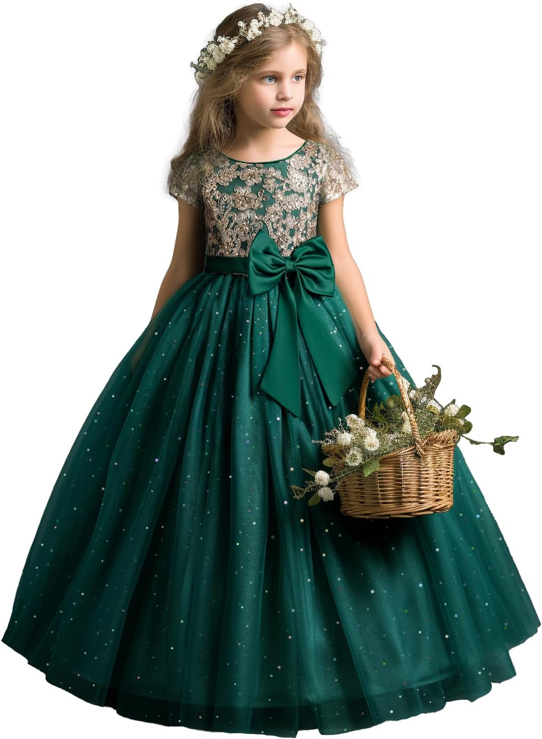 TTYAOVO Girls Pageant Princess Flower Dress for Kids
