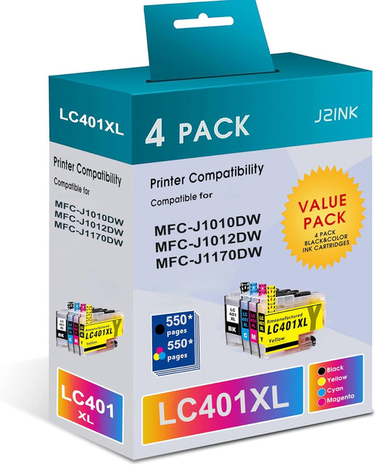 Premium J2INK LC401XL Compatible Ink for Brother MFC-J1010DW